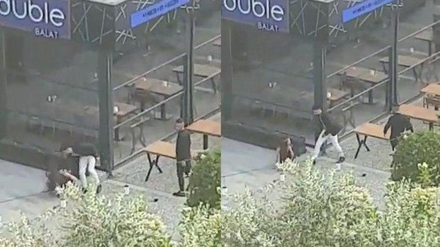 Alkollü genç, kız arkadaşını sokak ortasında darp etti