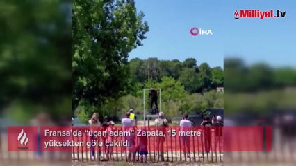 'Uçan Adam' göle çakıldı!