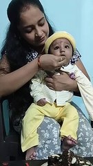 Cute Reaction; First Time Cute Baby Eating his Birthday Cake