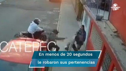 Novio abandona a su pareja durante asalto en Ecatepec
