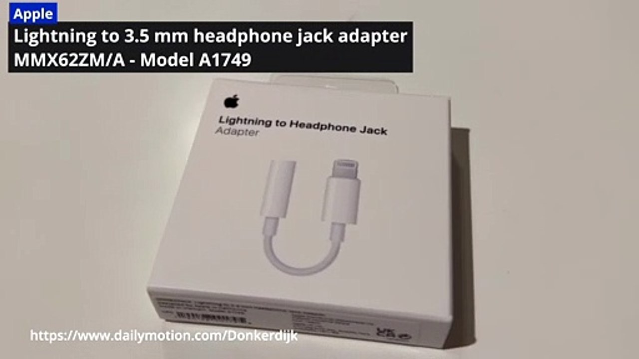 Adaptateur Apple Lightning vers 3,5 mm prise casque - MMX62ZM/A (Model 1749)