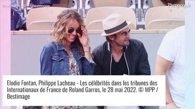 Elodie Fontan et son compagnon Philippe Lacheau, amoureux complices à Roland-Garros