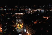 İstanbul'un Fethi kutlamaları - (DRONE) - Galata Kulesinde video mapping gösterisi yapıldı