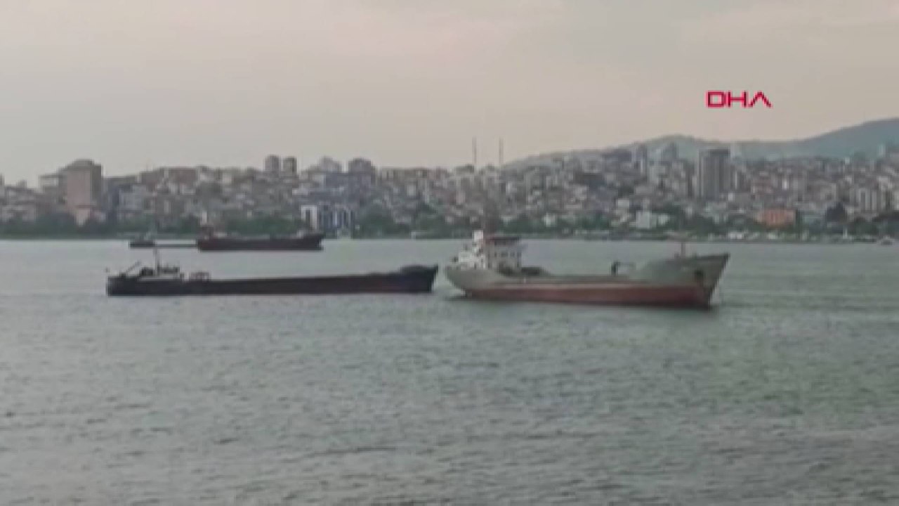 Kartal açıklarında iki gemi böyle çarpıştı