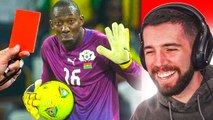 famous youtubers reacting to MOST LEGENDARY RED CARDS IN FOOTBALL