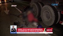 Rider, patay matapos bumangga  sa isang SUV at truck sa Maynila | UB