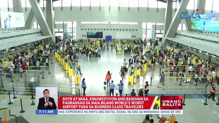 DOTr at MIAA, kinuwestiyon ang basehan sa pagbansag sa NAIA bilang 'World's Worst Airport' para sa business class travelers | UB