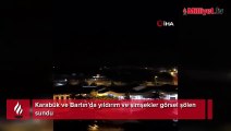 Karabük ve Bartın'da yıldırım ve şimşekler görsel şölen sundu