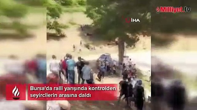 Rallide sürücülerin arasına daldı, facia böyle teğet geçti