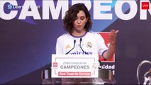 Ayuso celebra la victoria del Real Madrid en la final de Champions y destaca a Courtois