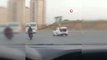 Başakşehir'de otoyolda tehlikeli yolculuk kamerada