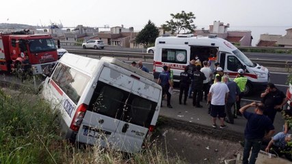 İşçi servisi devrildi: 5 yaralı