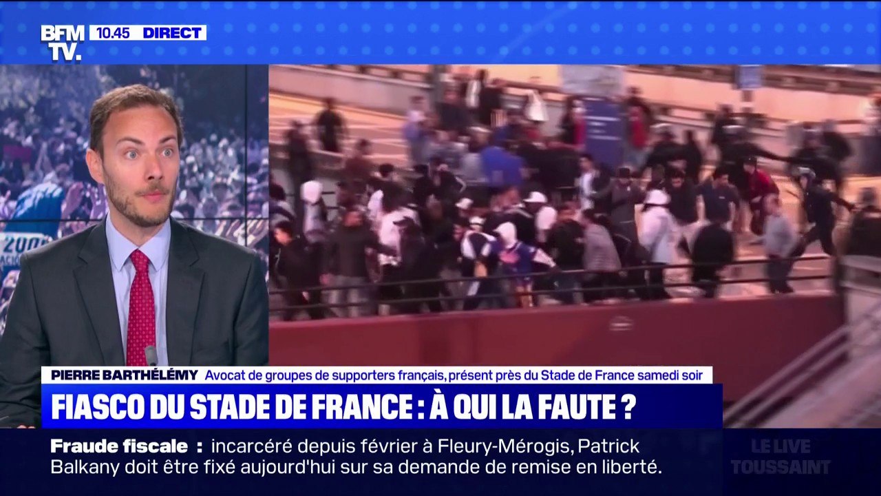 Incidents au Stade de France: pour l'avocat de supporters français, "le principal problème est la très mauvaise gestion des flux de supporters à la sortie des transports en commun"
