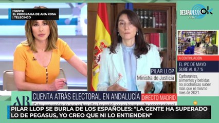 Pilar Llop se burla de los españoles: "La gente ha superado lo de Pegasus, yo creo que ni lo entienden"