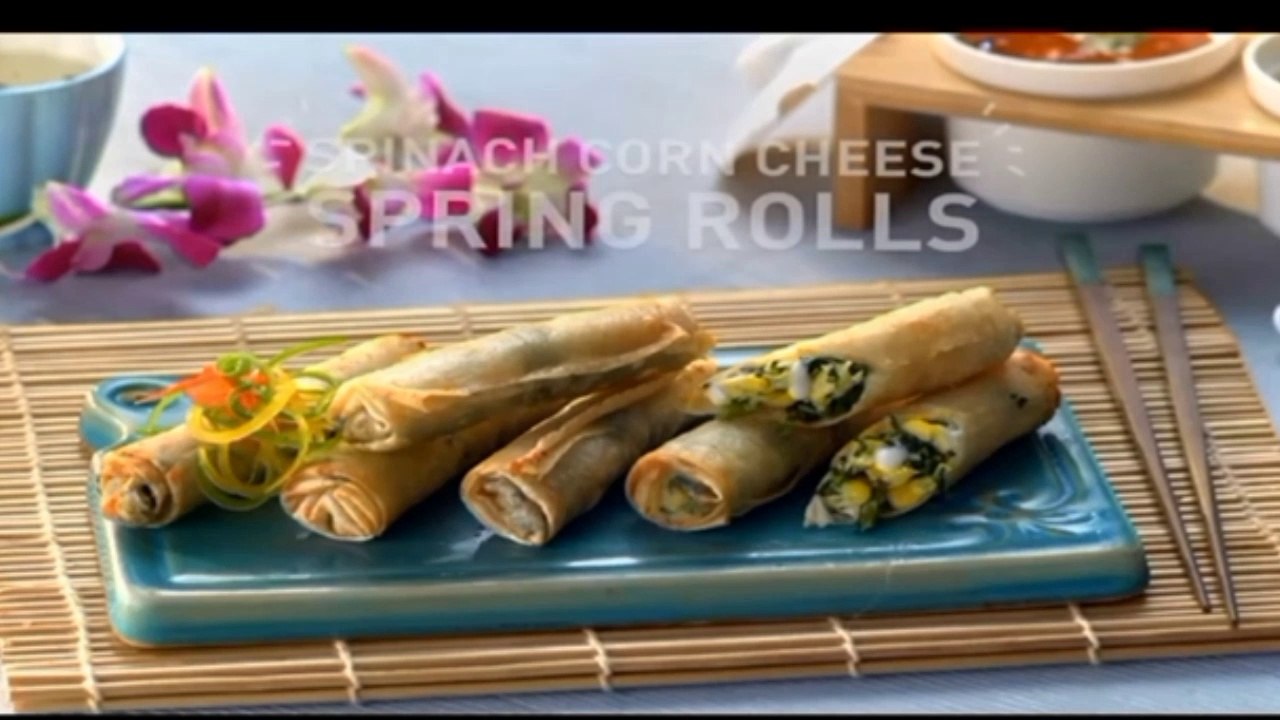 Spinach Corn Cheese Spring Roll/સ્પ્રિંગ રોલ