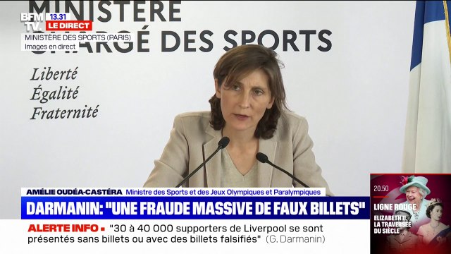 Amélie Oudéa-Castéra, ministre des Sports: 2700 personnes qui avaient acheté un billet n'ont pas pu assister au match