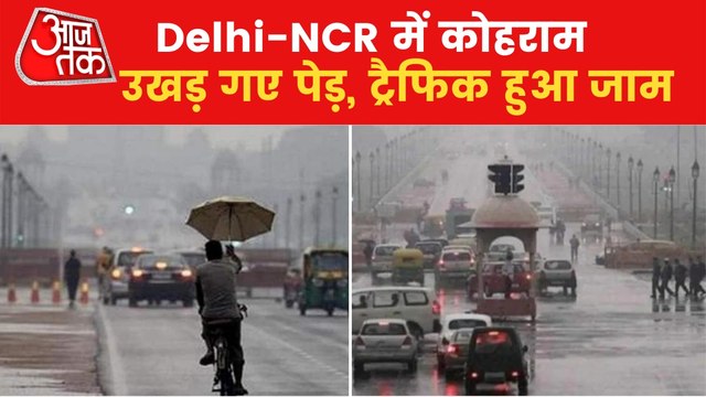 Heavy rainfall hits in Delhi, trees fallen and road blocked