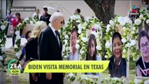 Joe Biden visita memorial de las víctimas del tiroteo en Uvalde, Texas