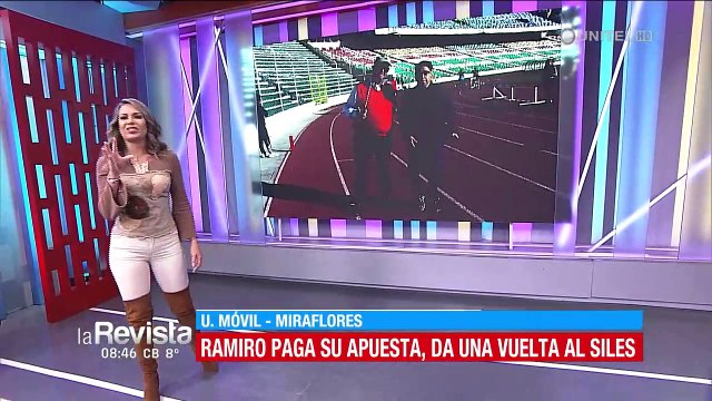 Ramiro Sánchez corrió la pista atlética del Hernando Siles luego de la victoria del Real Madrid