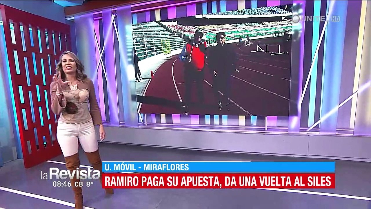 Ramiro Sánchez corrió la pista atlética del Hernando Siles luego de la victoria del Real Madrid