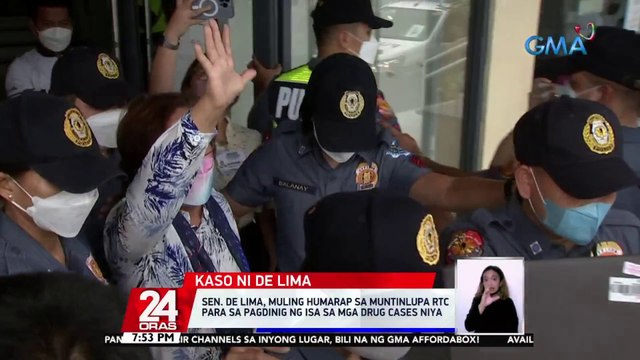 Sen. De Lima, muling humarap sa Muntinlupa RTC para sa pagdinig ng isa sa mga drug cases niya | 24 Oras
