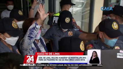 Sen. De Lima, muling humarap sa Muntinlupa RTC para sa pagdinig ng isa sa mga drug cases niya | 24 Oras