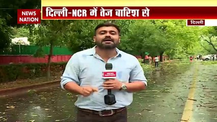 Delhi Weather Update : Delhi के Janpath Road रोड पर तूफानी बारिश ने मचाई तबाही