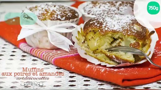 Muffins aux poires et aux amandes