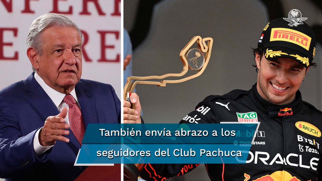 AMLO felicita a “Checo” Pérez y al Atlas por sus triunfos