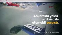 Ankara'da minibüs ile otomobil çarpıştı: Çok sayıda yaralı var