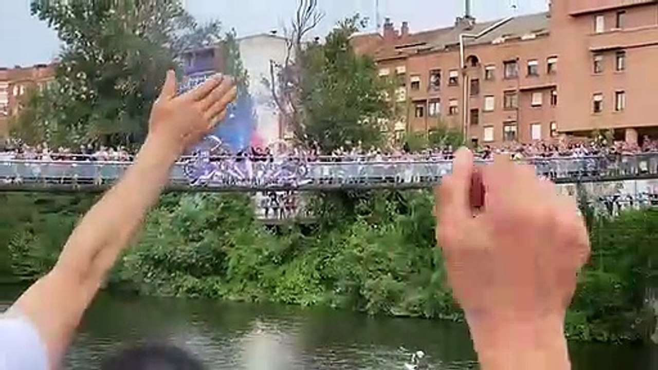 Celebración del ascenso del Real Valladolid en el Pisuerga