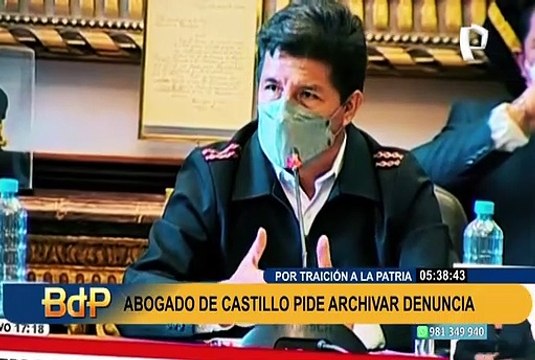 Abogado de Pedro Castillo pide al Congreso archivar denuncia de traición a la patria