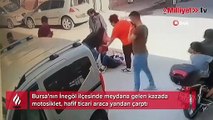 Motosikletli genç kızlar, karşıdan gelen araca böyle çarptı