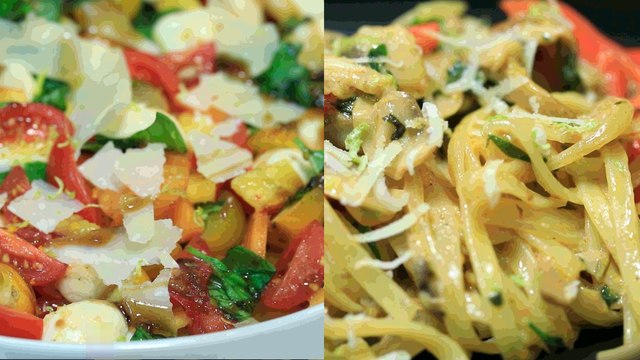 Salade Caprese,Tagliatelles aux champignons - Koujinetna Haka Ep 05