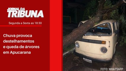 Chuva provoca destelhamentos e queda de árvores em Apucarana