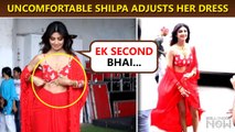 Shilpa Shetty Almost Had An Oops Moment, Adjusts Dress In Front Of Media | Watch Video