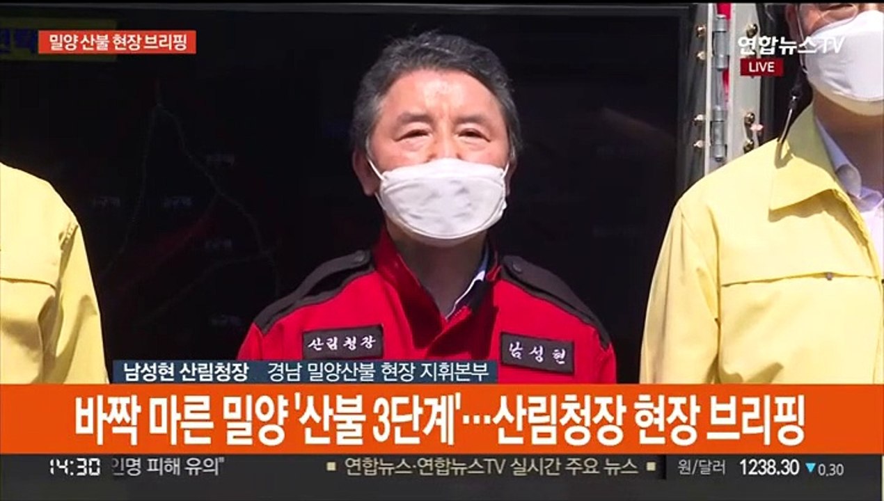 [현장연결] 바짝 마른 밀양 '산불 3단계'…산림청장 현장 브리핑