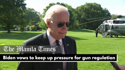 Biden vows to keep up pressure for gun regulation