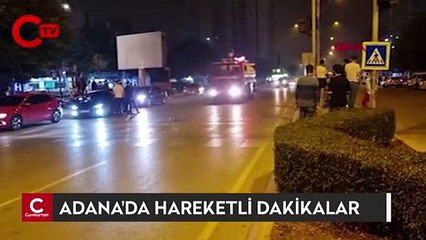 Adana'da bulvar üzerindeki ağaçların yanışını film gibi izlediler