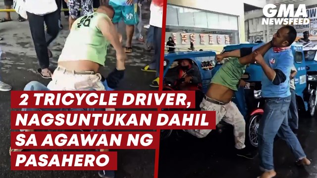 2 tricycle driver, nagsuntukan dahil sa agawan ng pasahero | GMA News Feed