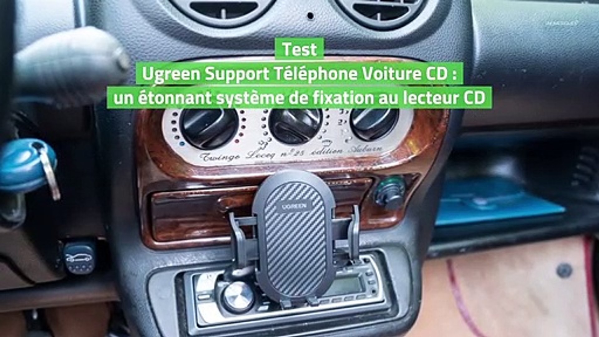Test Ugreen Support Téléphone Voiture CD : un étonnant système de fixation  au lecteur CD - Vidéo Dailymotion