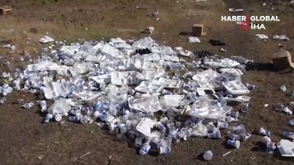 Jeopark alanında utandıran görüntü