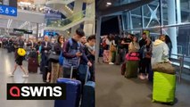 Video shows queues at Dublin airport as half-term travel chaos continues