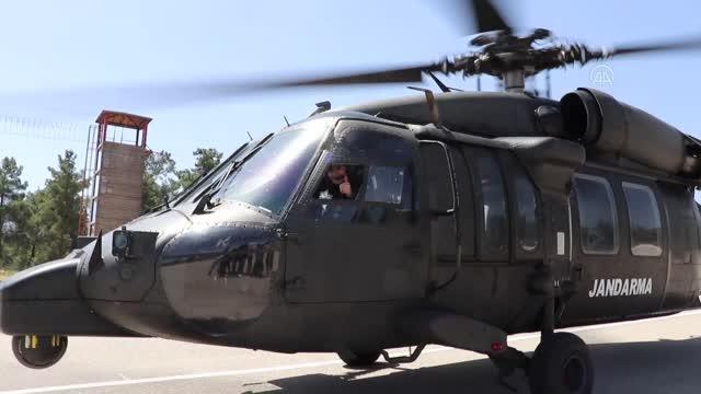 Jandarmadan helikopter destekli trafik denetimi