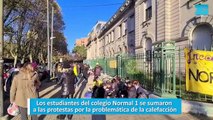 Los estudiantes del colegio Normal 1 se sumaron  a las protestas por la problemática de la calefacción