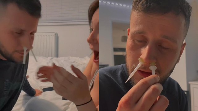 ''I'm gonna cry!' Mansfield man is WORRIED while waxing his nose hair'