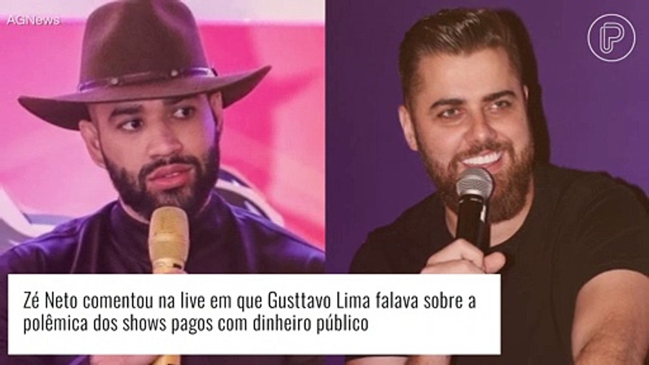 Zé Neto manda recado para Gusttavo Lima em live do cantor: 'Quem tem que dar satisfação sou eu'