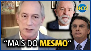 Ciro sobre Bolsonaro e Lula: 'Comportamento fascista, roubalheira'