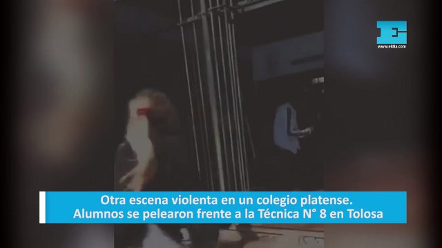 Otra escena violenta en un colegio platense. Alumnos se pelearon frente a la Técnica N° 8 en Tolosa
