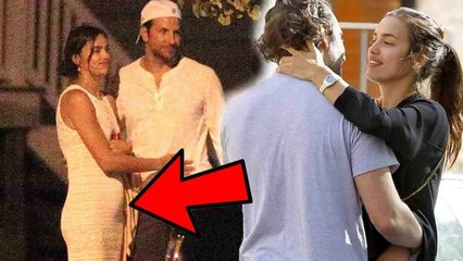 OH NO! Bradley Cooper was caring for Irina Shayk as they went out to dinner, looking at baby bump